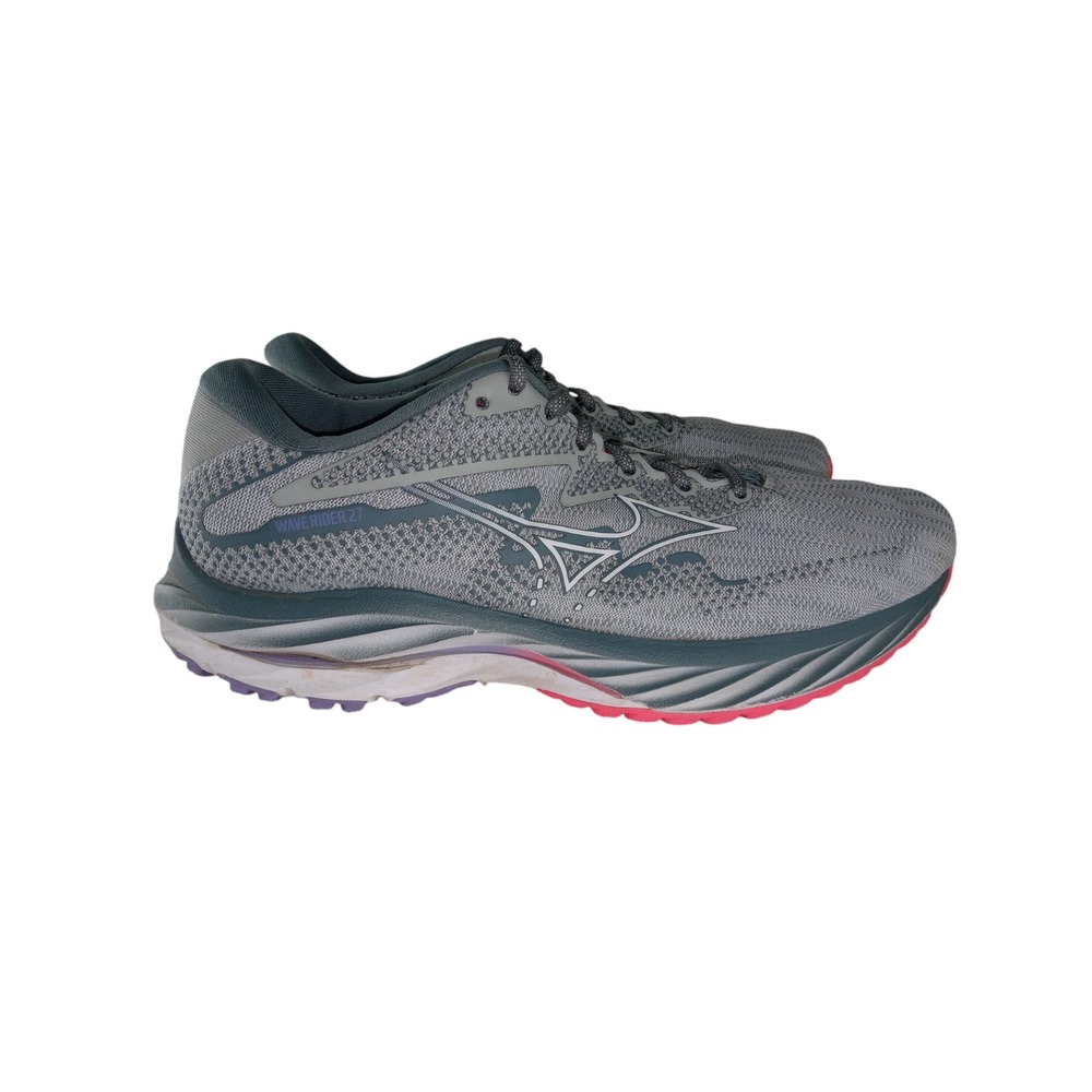 Mizuno Wave Rider 27 Womens Running Shoes Gray Mesh Athletic Sneakers Size 9.5